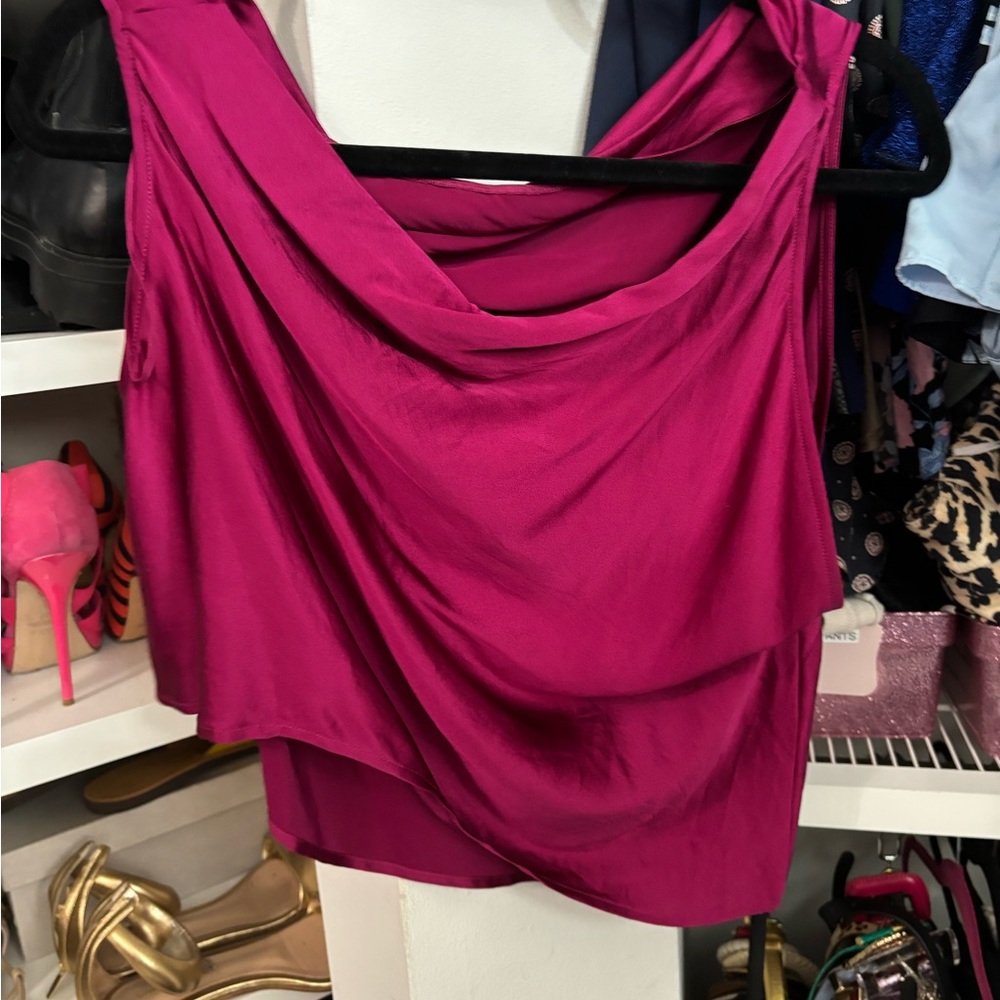 The Sei 100% silk maroon top